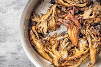 Wild hen of the woods mushrooms cooked in nutty brown butter with sage, finished with a squeeze of lemon is a great side dish for just about any meal.