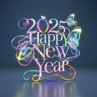 Free Chic 2025 New Year Card Art and Design