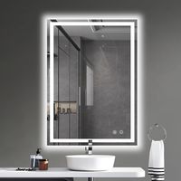 PRICES MAY VARY. 【Ultimate Modernity】The LED bathroom Mirror with Lights uses a high-brightness light source and provides three color temperature options: 3000K creates a warm atmosphere, 4000K presents a natural luster, and 6000K presents a bright and energetic atmosphere. Suitable for a variety of makeup styles. 【Excellent Quality】The LED bathroom vanity mirror is made of 5mm SQ grade glass, which is sturdy and shatterproof, ensuring it will not fall apart even if broken. The copper-free high-