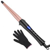 PRICES MAY VARY. 【Tapered Ceramic Wand Curling Iron】This Curling Wand uses advanced PTC ceramic heaters to distribute heat along the hair evenly. Conical barrel tapers from 1 inch to 1/2 inch for tighter to looser curls,Style instantly with no clamp, simply wrap,Clamp free curling puts less stress on hair and reduces damage. curling wand creates free flowing curls and beach waves by wrapping your hair around the heating barrel to make a variety of twisted spirals with no kinks. 【Negative Ion Pro