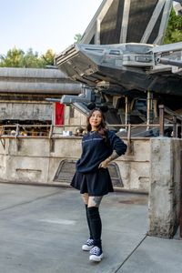 Kylo Ren outfit inspo (Ben Solo's sweater)📍 Galaxy's Edge, Disneyland Find me on tiktok and IG @traciemegumi #starwars #starwarsoutfit #kyloren #bensolo #outfit #miniskirt #disney #disneyears #batuu #galaxysedge