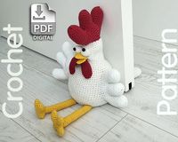 Rooster Door Stopper Crochet Rooster Crochet Pattern Doorstop PDF Crochet Pattern With Written Instructions Crochet Door Stop Pattern - Etsy