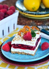 Raspberry Pretzel Salad - Mom On Timeout