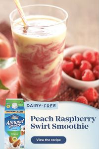 With Almond Breeze almondmilk of course. As the weather gets warmer, it's time to chill with this sweet and refreshing smoothie.