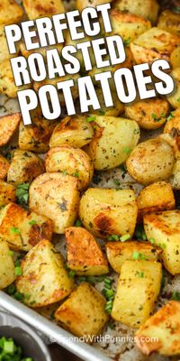 Fresh herbs, seasonings and olive oil make these oven roasted potatoes the most delicious side dish! #spendwithpennies #easysidedish #roastedpotatoes #ovenroasted #potatoes #freshherbs