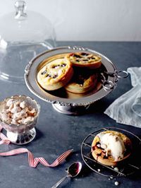 Philippa Sibley: Cherry clafoutis tartlets with candied almond ice-cream (or serve with vanilla sugar sweetened whipped cream)