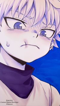 Killua from Hunter x Hunter! Pencil crayon illustrations. | hxh, hunter x hunter, anime art, anime fanart, anime drawing, hxh pfp, hxh wallpaper, Killua pfp, Killua wallpaper, Killua fan art, Killua Zoldyck, cute, kawaii, anime boy with white hair, anime boy with blue eyes, neko