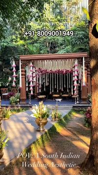 Tuberoses and pink oleander adorn the wedding Chettinad Pillar mandap Design , crafted for the beautiful union of the Bride & Groom . Softly swaying in the summer breeze, they cascade from intricately carved South Indian pillars, each detail telling stories of nature and timeless designs.  Event Design by With Love Nilma  FRP & Fiberglass Mandap Manufacturers Set Design Company  For more information 📞-8009001949  #madewithlove #doingthingswithlove #indianweddings  #southindianwedding #mandapdecor apdecor#sumatrabangalore#southindianweddingdecor