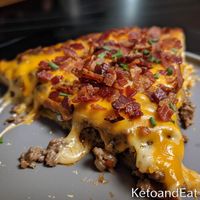 Carnivore Bacon Cheeseburger Pie - KetoAndEat