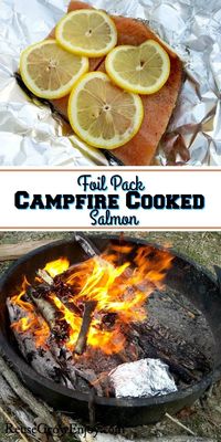 If you like salmon and are looking for meal ideas while you are camping, here is one for you. It is a recipe for foil pack campfire cooked salmon. A super simple recipe that you cook right in the campfire.