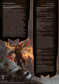 Hello Travelers! We bring you a demonic Buccaneer Captain today!  Sailing from Ily'shaar - our latest theme inspired by demons. We hope you like it!  The PDF version can be found for free on our patreon as always (linked above).