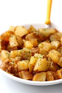 Instant Pot Breakfast Potatoes--seasoned, buttery, cubed potatoes that are perfect to go with a hearty breakfast or when making breakfast for dinner.