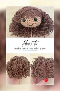 How to make curly doll hair with yarn for your amigurumi - 53stitches