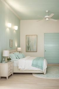 Experiment with this precise design and furniture in your own area using AI HomeDesign with just one simple click!Bedroom, Turquoise, Monochromatic, Cyan, Teal, Seafoam, Dreamy, Pastel, Pearlescent, Sky, White, Gold, Sea, Green, Lighting.#BedroomDesign #TurquoiseDecor #MonochromaticTeal #SeaGreenTheme #PastelColors #TealLighting #InteriorDesign #SkyBlueDecor #DreamyPalette #AIHomeDesign