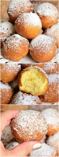 Easy Ricotta Doughnuts! Soft and fluffy, scrumptious doughnut holes made with ricotta cheese. from willcookforsmiles.com