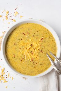 This delicious Instant Pot Broccoli Cheddar Soup can be ready in minutes, and is just like Panera's classic soup. With the goodness of broccoli and carrots, this creamy cheesy soup is so comforting, the whole family will love it!