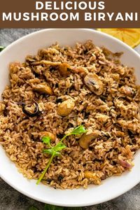 Easy and delicious South Indian Mushroom Biryani that is aromatic, and flavourful. Tender mushrooms and fragrant basmati rice infused with authentic spices. Perfect vegetarian biryani fro rice lovers. Quick weeknight dinner or impressive party dish. The best mushroom biryani bursting with South Indian flavours!