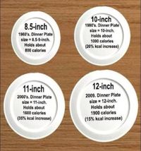 Dinner plate sizes through the years