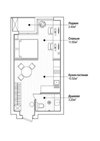 Яркая квартира 30 м² для молодой пары, работающей из дома | ELLEDECORATION