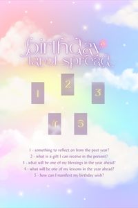 My birthday is this week on January 20, I am a 0° Aquarius (crazy) so I've decided to make a brand new birthday tarot spread you can save & use in the year ahead!