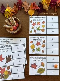 Fall Leaves Counting Clip Cards: Free Printable - The Art Kit