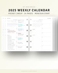 Weekly Daily Schedule Organizer, Digital Download, Weekly Overview Calendar Template with To do list, WO1P Sheet, Week At A Glance Layout Refill, Monday Sunday Start for Minimalist  [💡MonthlyJoy's CheckPoint!] 2025 𝑾𝒆𝒆𝒌𝒍𝒚 𝑷𝒍𝒂𝒏𝒏𝒆𝒓 𝑷𝒐𝒄𝒌𝒆𝒕 𝑷𝒍𝒂𝒏𝒏𝒆𝒓 𝑰𝒏𝒔𝒆𝒓𝒕𝒔 𝑷𝒓𝒊𝒏𝒕𝒂𝒃𝒍𝒆.  · 2025 Calendar (Jan-Dec): 24 Pages · Priorities, To-do List | Week · Monday, Sunday Start Included (*𝑼𝒏𝒅𝒂𝒕𝒆𝒅)  [📏SIZE] POCKET (3.19 x 4.72 inches)