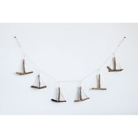 Bungalow Rose Driftwood Sailboat Garland Wall Décor | Wayfair