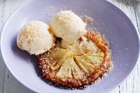 Mini puff pastry pineapple tarts and ice cream