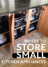 Small appliances can be tricky to store with their various sizes, attachments, cords, and more! Check out these smart and easy ideas for storing small kitchen appliances inside your kitchen cabinets!