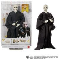 The Harry Potter Lord Voldemort doll has true-to-movie details to match the iconic character. He Who Must Not Be Named comes in his signature robe and includes his wand of yew. This spellbinding articulated doll has moving arms and legs. Recreate favourite scenes from the Harry Potter films and add to your Wizarding World collection with Lord Voldemort! The Lord Voldemort includes true-to-movie details that resemble the iconic character from the Harry Potter film series. The Dark Lord is wearing his sinister dark robe, and a signature wand used to cast powerful spells! Lord Voldemort is ready for limitless wizarding and storytelling poses with his eleven movable &apos;joints&apos;! The draped robe and waxy skin tone give Lord Voldemort an nightmarishly authentic look! Young