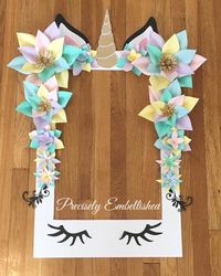 *** Unicorn Selfie Frame - Limited Edition*** This beautiful customized selfie frame is a great addition for your next special event! Perfect for any special occasion including weddings, baby showers and birthdays! This is the LARGE frame measures 30” x 20” and is made out of