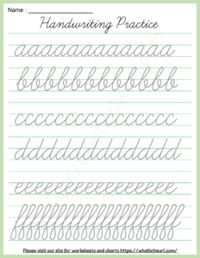 Cursive Handwriting Practice Worksheet | Alphabets a-z - Your Home Teacher