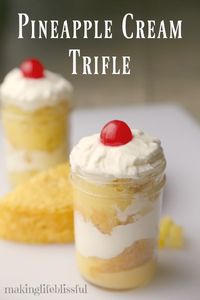 Pineapple Upside Down Cake Trifle Dessert | Making Life Blissful