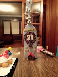 21st birthday "Up" theme sorority paddle. Adventure is out there!