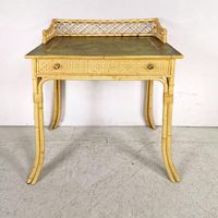 Vintage Console Table in Bamboo, Rattan, Vienna Straw & Skai, 1960s | Chairish