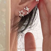 Y2k Cute Star Pentagram Stud Earrings Sweet Cool Shiny Rhinestone Lucky Star Earrings for Women