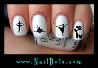 Ballet nail decals, dance nail decals