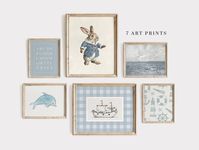 𝐏𝐑𝐈𝐍𝐓𝐀𝐁𝐋𝐄 𝐀𝐑𝐓 Nursery Gallery Wall Set, Blue Nursery Print, Kids Room Decor, Digital Download Download the files and print them by yourself at home, print shop or an online printing service. I recommend at least 300 gr textured paper for high quality. IMPORTANT NOTES ** Only digital files included. ** No physical item will be shipped. ** The image above shows you what the design looks like after printed and framed. ** Colors may vary slightly depending on the resolution of your scree