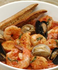 Cat Cora's Tomato and Shellfish Soup Recipe