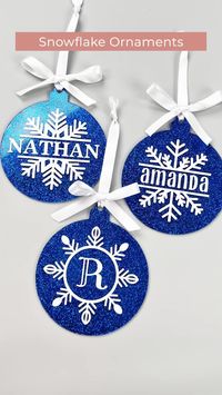 Split Snowflake Glitter Ornaments⁠ ❄️⁠ ⁠ 🌟 Comment SNOWFLAKE and I will message you the full tutorial⁠ and template⁠ ⁠ ⁠ #cricut #acrylicornaments #christmascrafts #christmas #holidays #ornament #christmastree #handmade #glitter #cricutmade #cricutcreated #resin #gifts #diy #homedecor #vinylcrafts #acrylic⁠ #decorations #presentideas