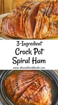 3-Ingredient Crock Pot Spiral Ham Recipe - These Old Cookbooks