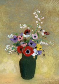 Heerlijk klein meesterwerk van Odilon Redon. Een boeketje wilde bloemen in een vaas.