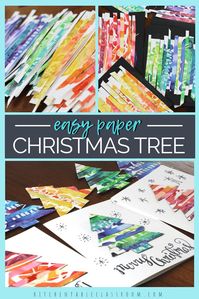 Recycle your kid's own artwork to make this colorful paper Christmas tree craft. Make your own personalized Christmas cards with this easy holiday craft!