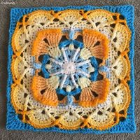 Iris Twins Afghan Block Square Free Crochet Pattern #crochetafghansquare