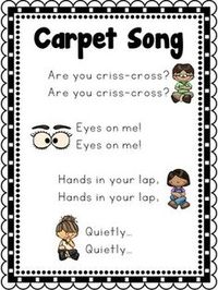 Carpet Song Poster by Carolyn's Creative Classroom Miss Hacker | Teachers Pay Teachers