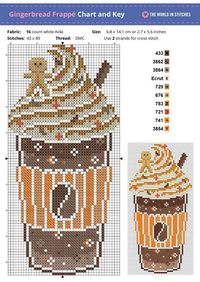 Fancy Frappes Individual Free Cross Stitch Charts – The World in Stitches