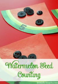 Watermelon Seed Counting - Cute and simple  summer counting activity! FREE watermelon template. #preschool #efl #education (repinned by Super Simple Songs)