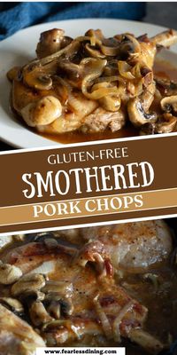 This homemade gluten free pork chop recipe comes together quickly in 30 minutes. The tender pork chops are flavorful and can be served with any side dish. This uses simple ingredients and is pure comfort food. If you need a tried and true family meal, this is a great recipe for dinner.