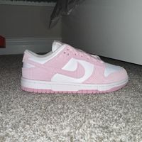 Hi Everyone, I'm Selling These Brand-New Pink Corduroy Nike Dunk Lows, Which I Purchased On Goat But Accidentally Got In The Wrong Size. The Good News Is That They've Never Been Worn And Are In Perfect Condition As Well As They Are Still In The Box That They Originally Arrived In. They're A Size 5.5 Women's/4 Men's. I'm Selling Them For $115 Usd, But I'm Willing To Negotiate The Price. Send Me A Dm For More Information!