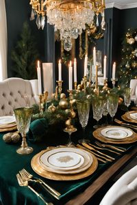 If you’re looking for a rich and luxurious touch, a velvet table runner in deep jewel tones such as emerald green or royal purple will make your Christmas table feel extra special. Velvet’s soft texture and rich color instantly elevate the look of the table, especially when paired with gold, silver, or crystal accents. This design works wonderfully for more formal dinners or holiday gatherings.